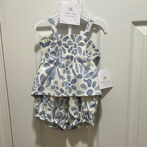 LC Lauren Conrad Blue and White Diaper Cover Set